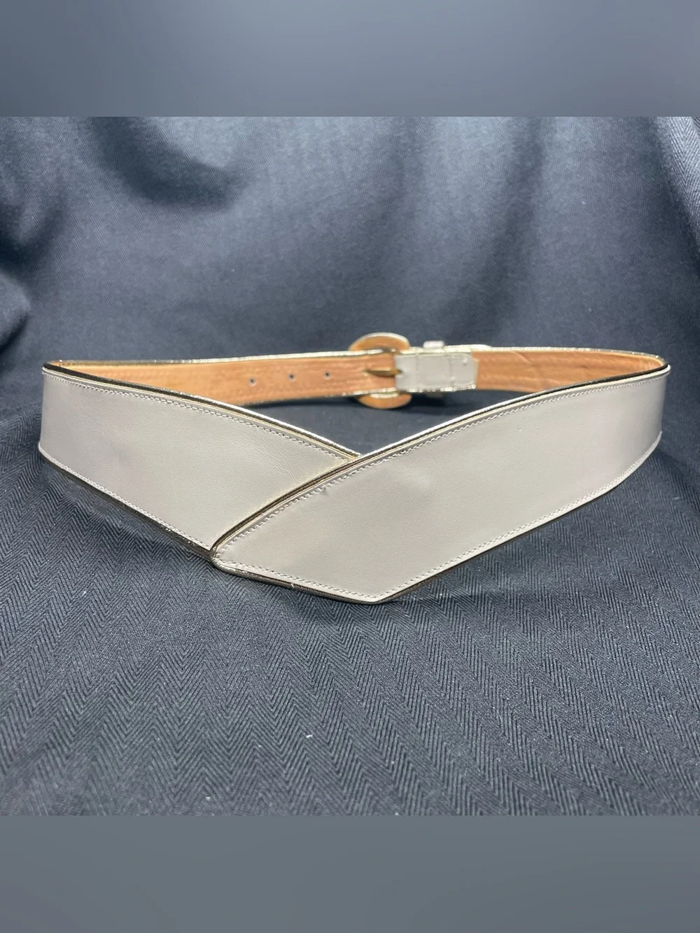 Vintage 80’s Anne Klein Calderon Overlap Leather Belt